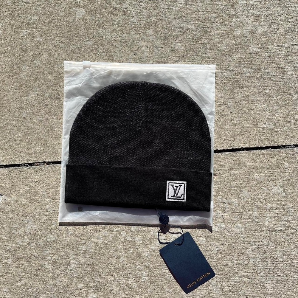 Louis Vuitton Dark Knit Hat with Logo